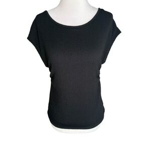 ASTR The Label Black Textured Open Back Short‎ Sleeve Top Size Medium NWT